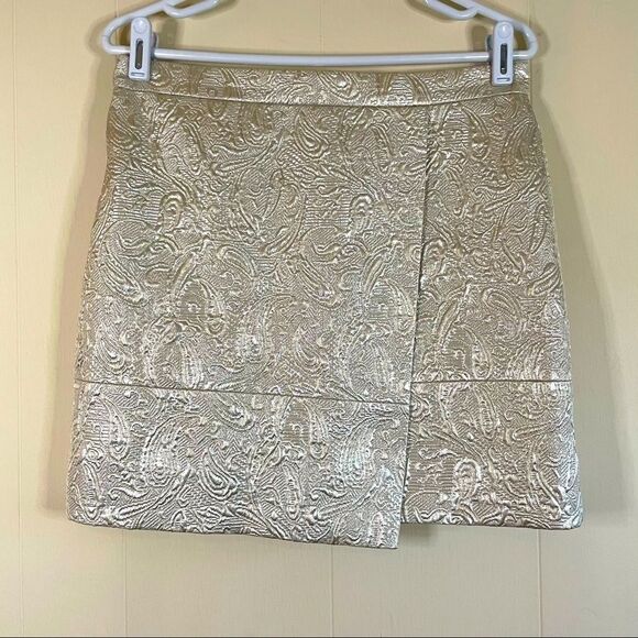 J. Crew Metallic Jacquard Origami Mini Skirt Paisley - Picture 1 of 4